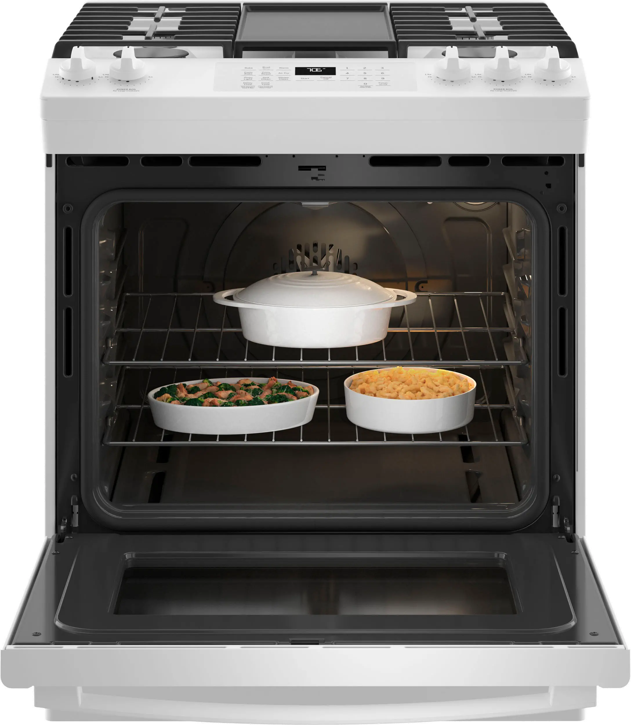 JGS760DPWW GE 30 Inch Slide In Gas Range - White-2
