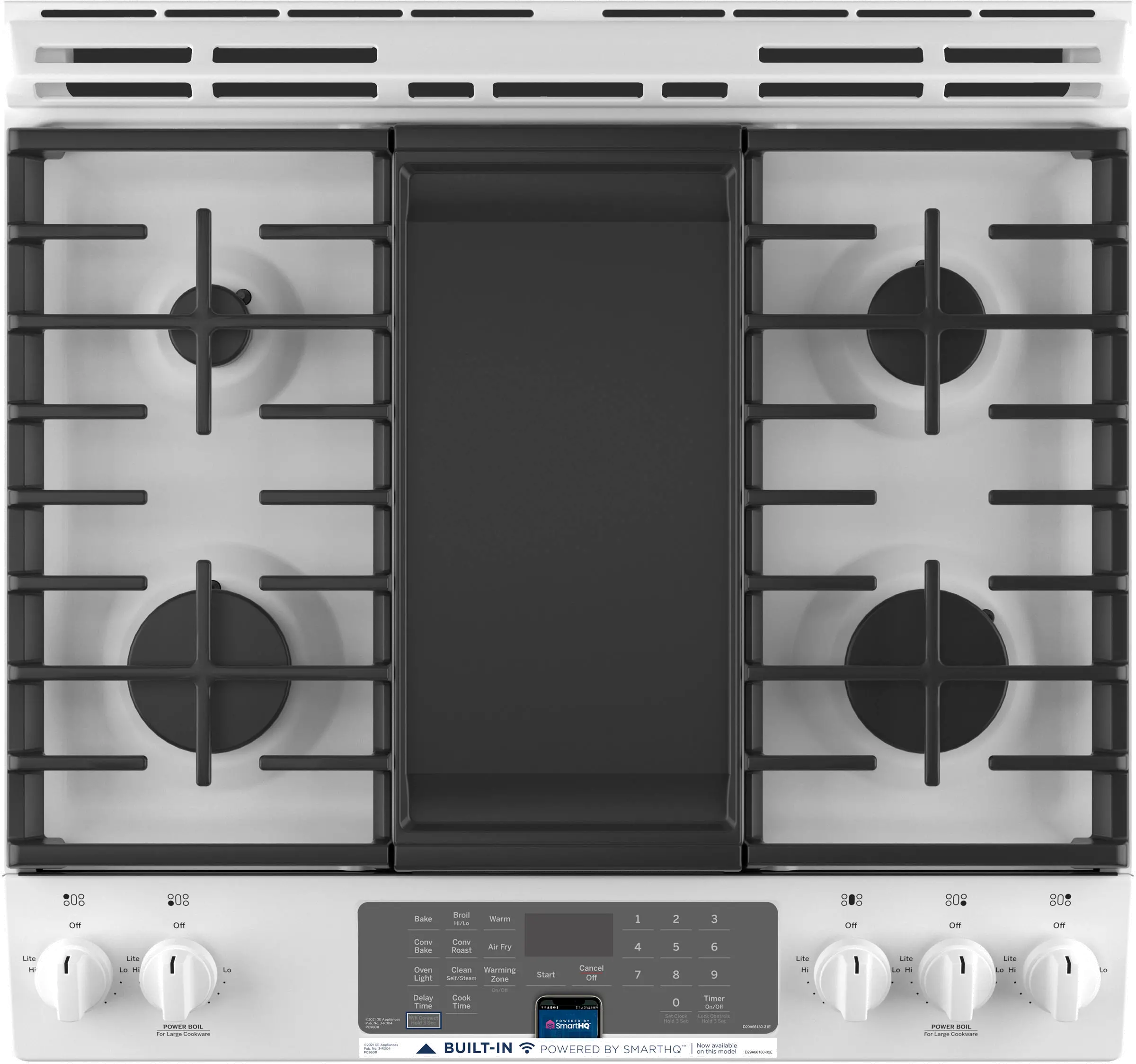 JGS760DPWW GE 30 Inch Slide In Gas Range - White-4
