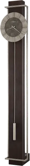 Hoya Ebony and Silver Quartz Floor Clock