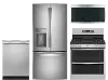 KIT GE Profile 4 Piece Gas Appliance Package with 27.8 cu ft Refrigerator - Stainless Steel, STDFTH