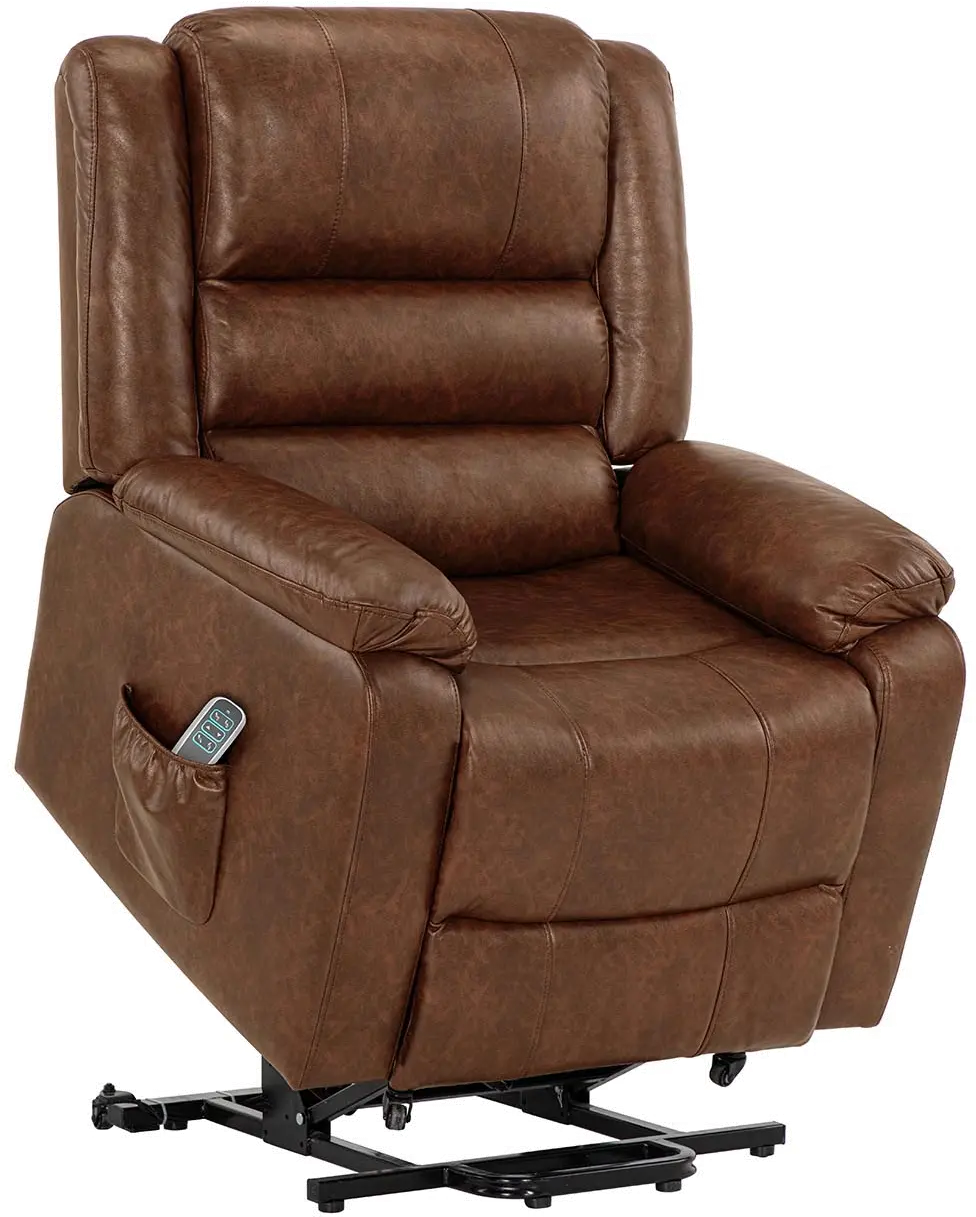 Buxton Cognac Brown Power Reclining Lift Chair-1