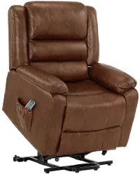 Buxton Cognac Brown Power Reclining Lift Chair