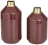 8 Inch Cranberry Metal Vase
