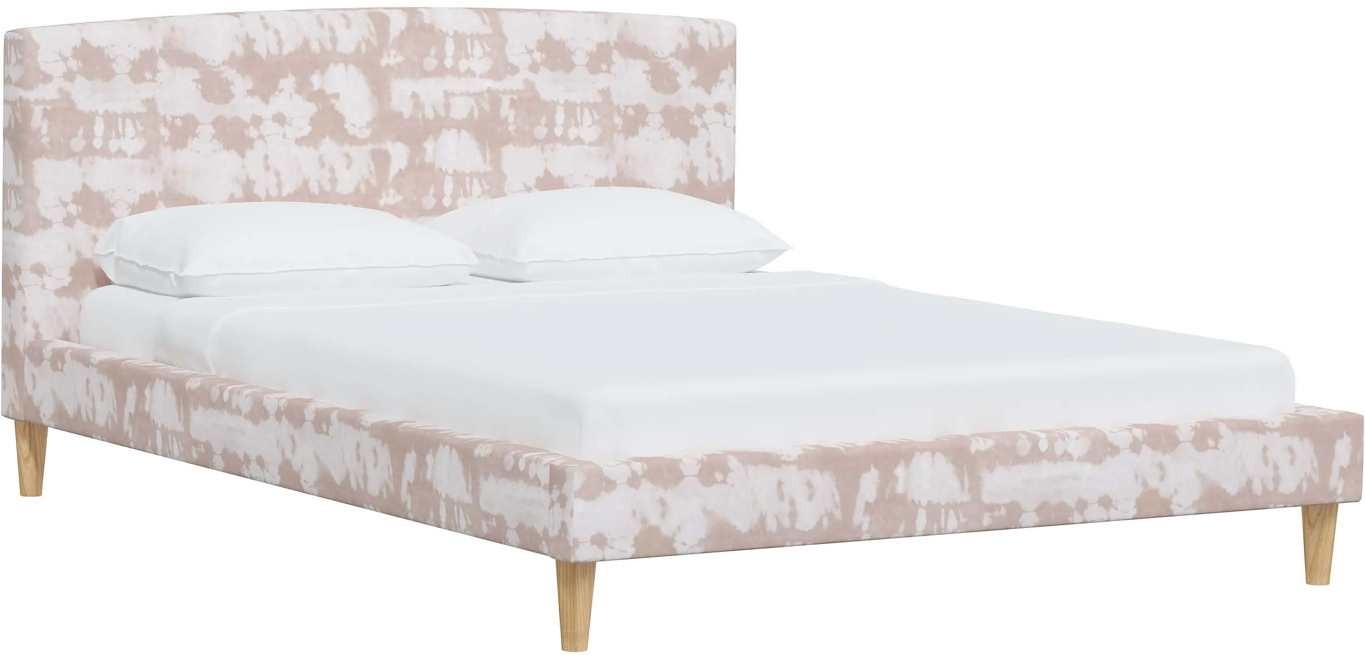 570BEDNATRVDYBLSOGA Mid-Century Modern Twin Reverse Dye Blush Platform Bed-1