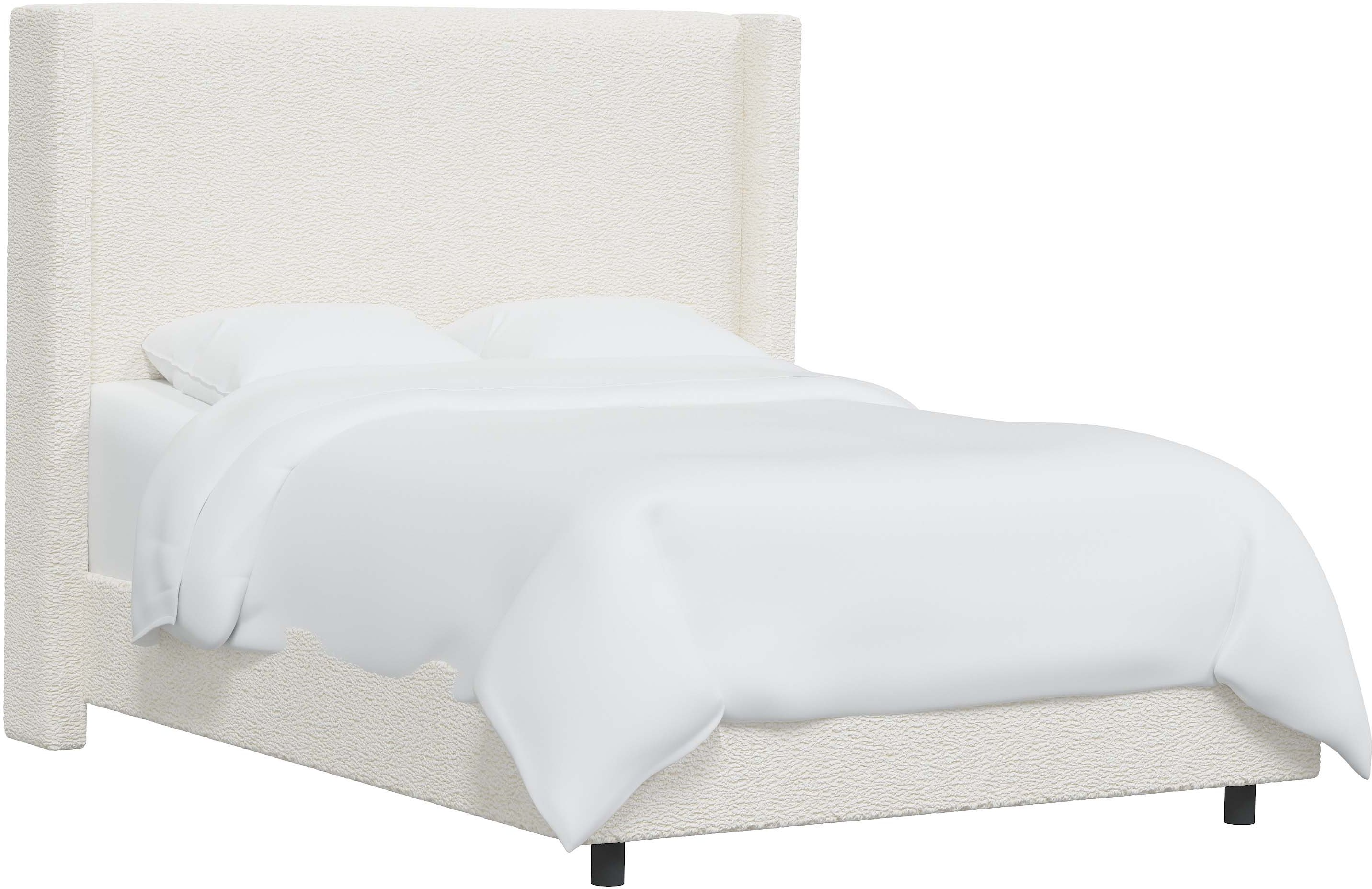 503BEDSHPSNTR Contemporary King Sheepskin Natural Wingback Bed-1