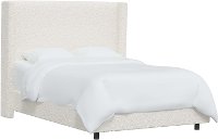 503BEDSHPSNTR Contemporary King Sheepskin Natural Wingback Bed