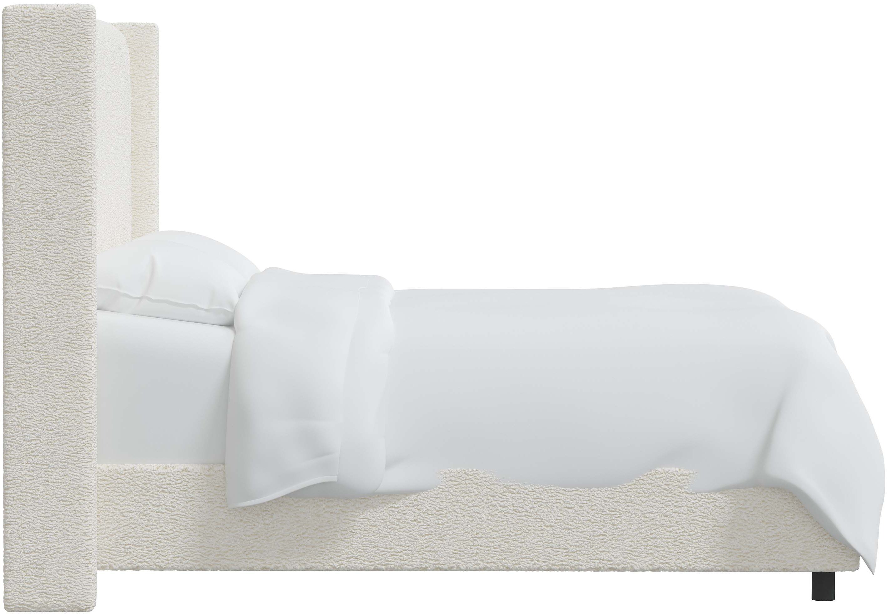 503BEDSHPSNTR Contemporary King Sheepskin Natural Wingback Bed-3