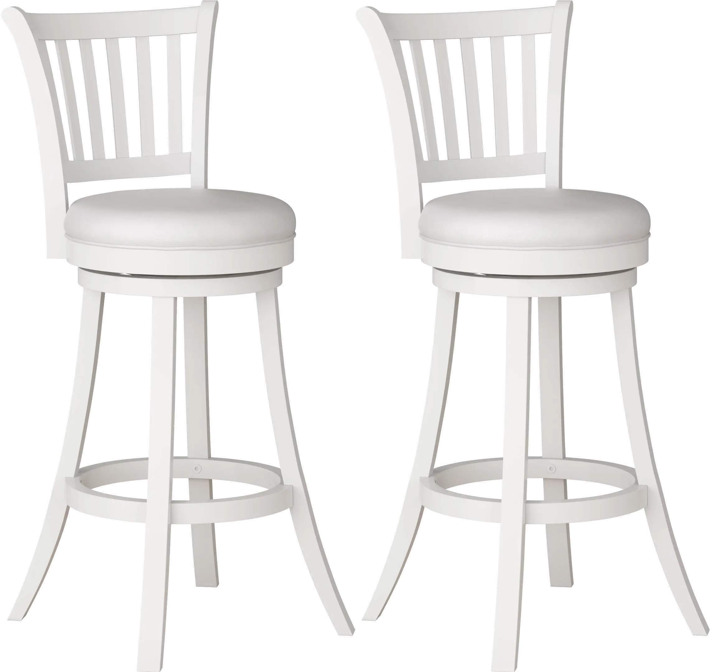 Woodgrove Contemporary White Faux Leather Barstool (Set of 2)-2