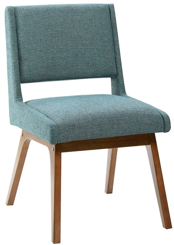 Modern Eclectic Blue Upholstered Dining Room Chair-1