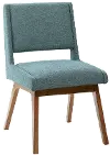 Modern Eclectic Blue Upholstered Dining Room Chair