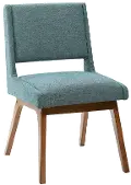 Modern Eclectic Blue Upholstered Dining Room Chair