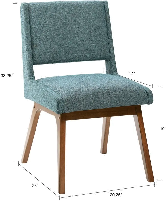 Modern Eclectic Blue Upholstered Dining Room Chair-6