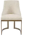 Modern Eclectic Cream and Antique Gold Dining Room Chair