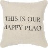 Script Neutral This Is Our Happy Place Accent Pillow