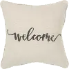 Script Neutral Welcome Accent Pillow
