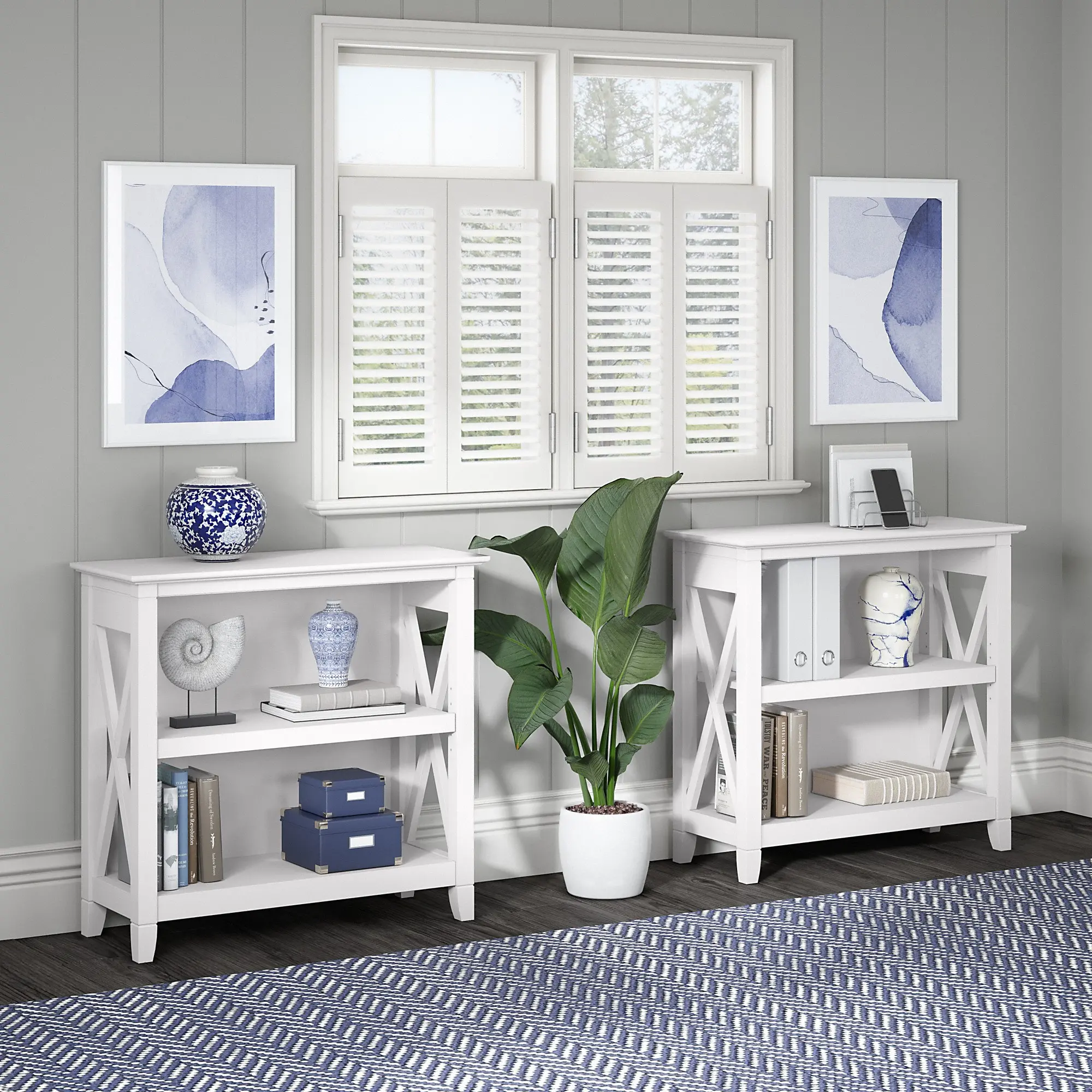 KWB124WT-03 Key West White Oak 2-Shelf Bookcase-2