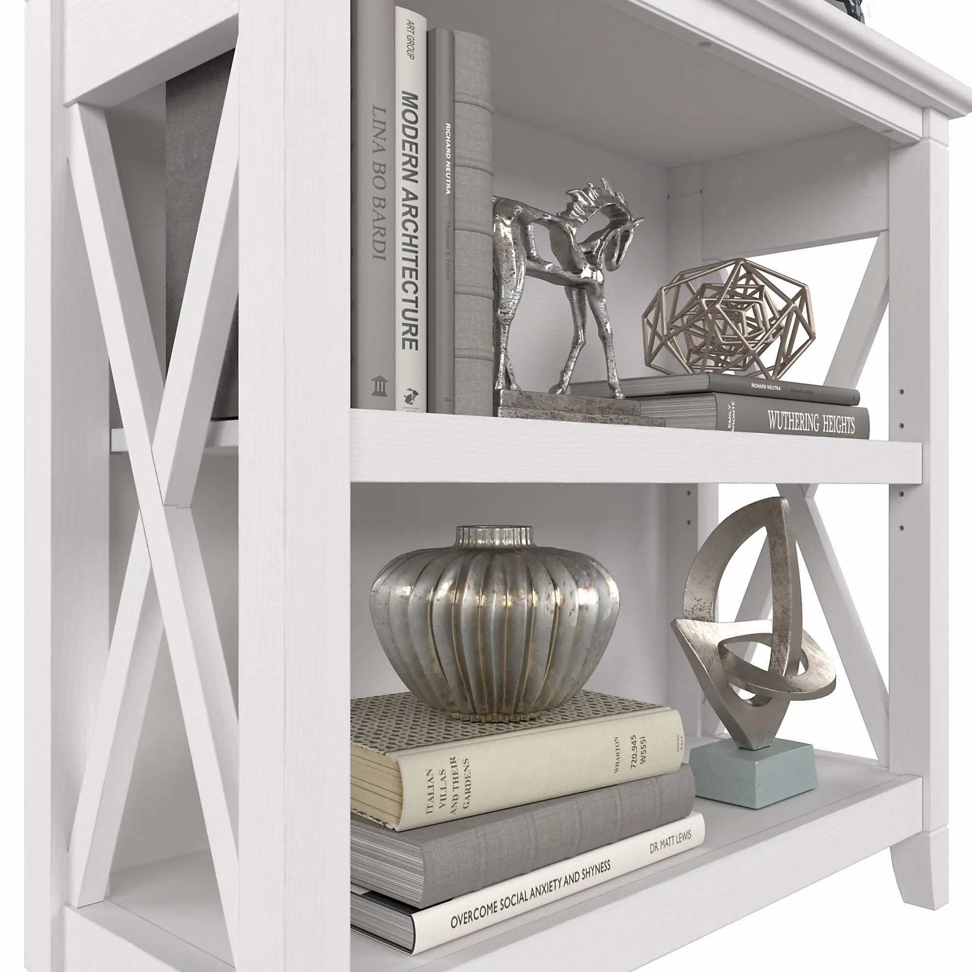 KWB124WT-03 Key West White Oak 2-Shelf Bookcase-4