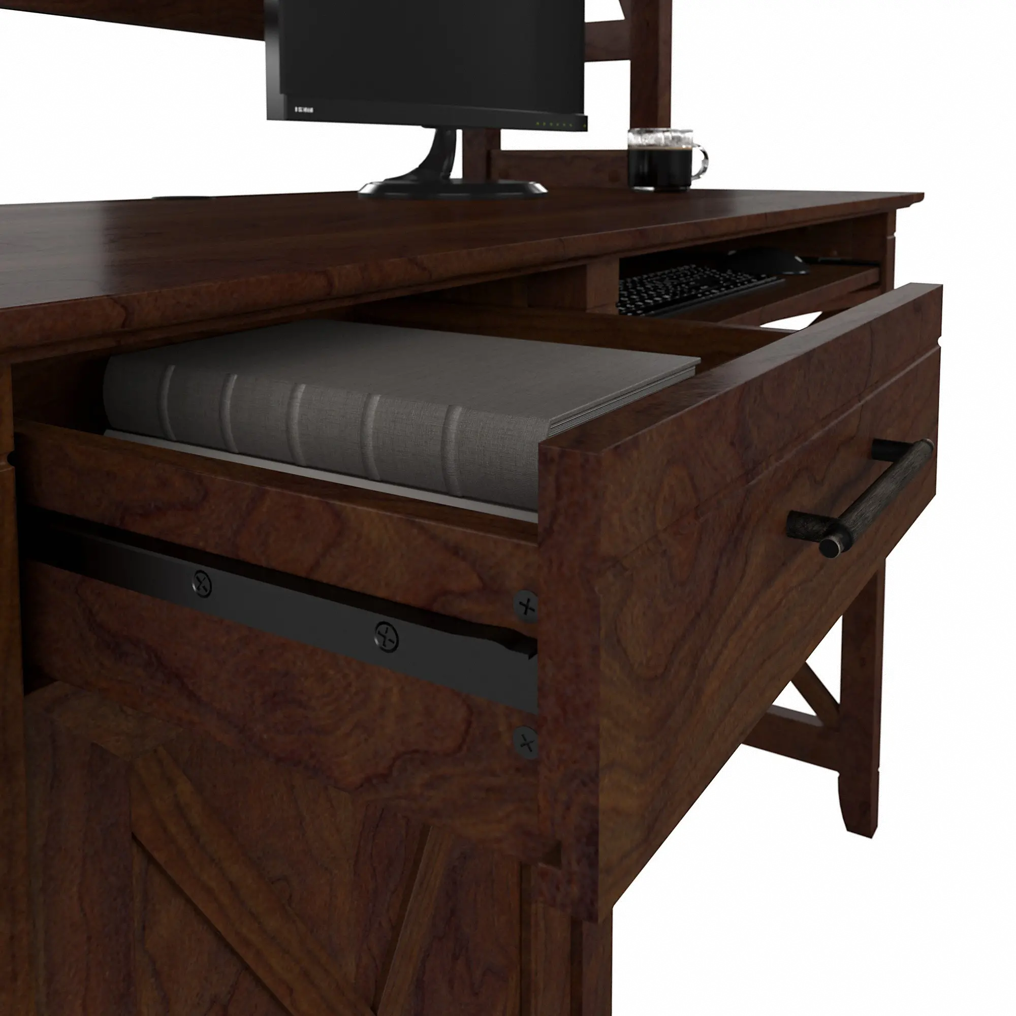 KWD248BC-03 Key West Bing Cherry 48 Inch Desk and Hutch-5