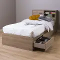 12508 Fynn Brown Twin Bed and Headboard Set - South Shore