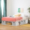 13072 White Queen Platform Bed with Storage and Baskets