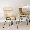 13169 Balka Natural Rattan Dining Chair with Armrests, Set of 2 - South Shore