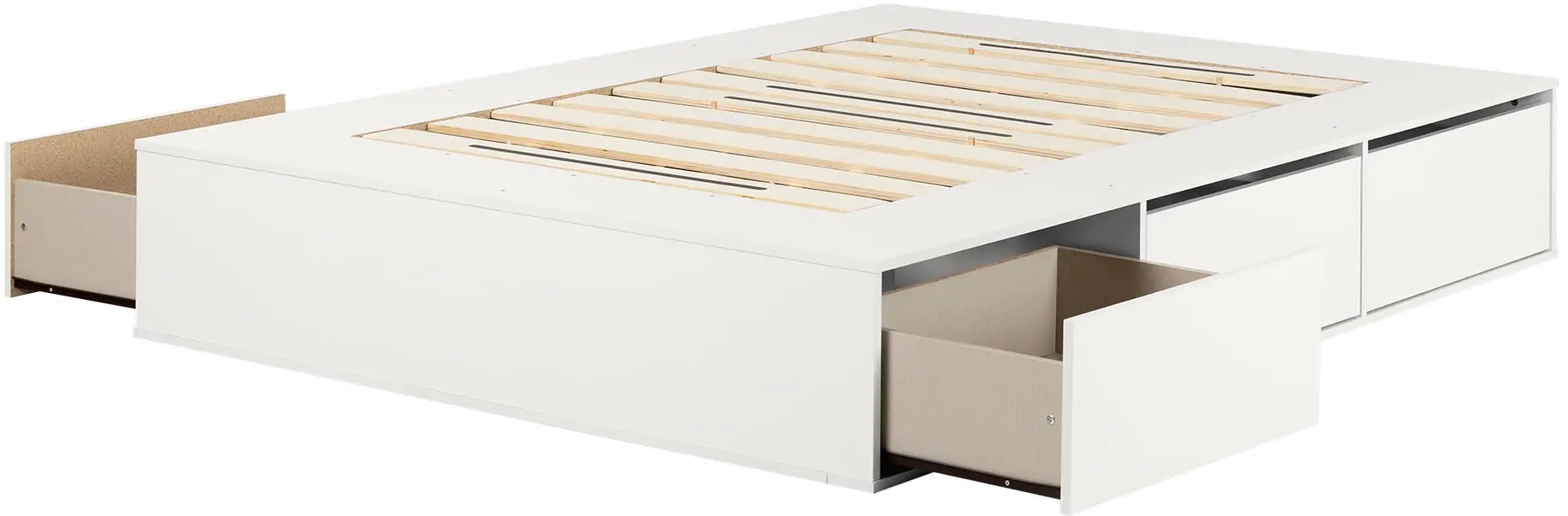 13251 Fusion White Queen Platform Bed with Six Drawers for Storage-5