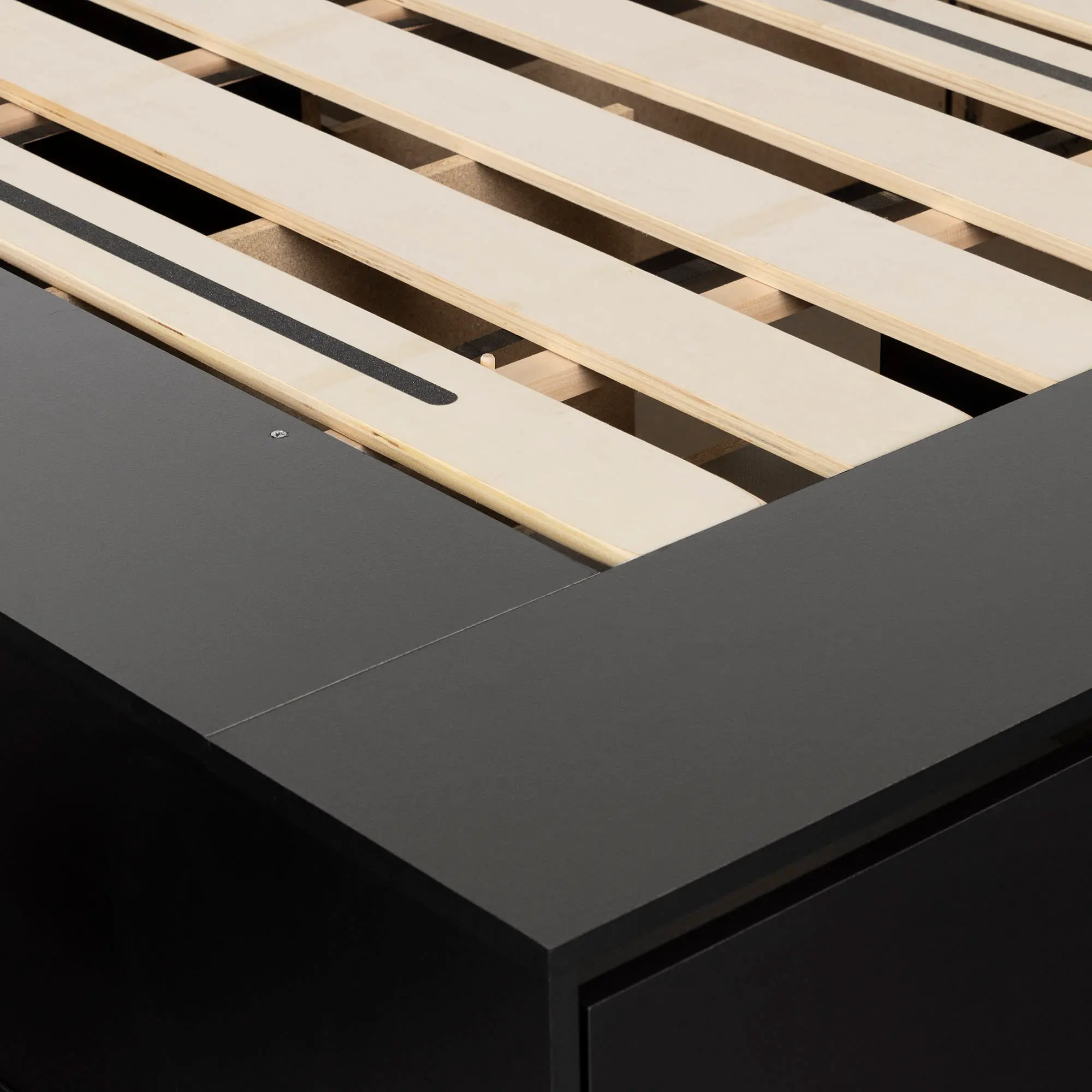 13254 Fusion Black Queen Platform Bed with Six Drawers for Storage-6