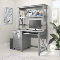 KWD248CG-03 Key West Cape Cod Gray 48 Inch Desk and Hutch