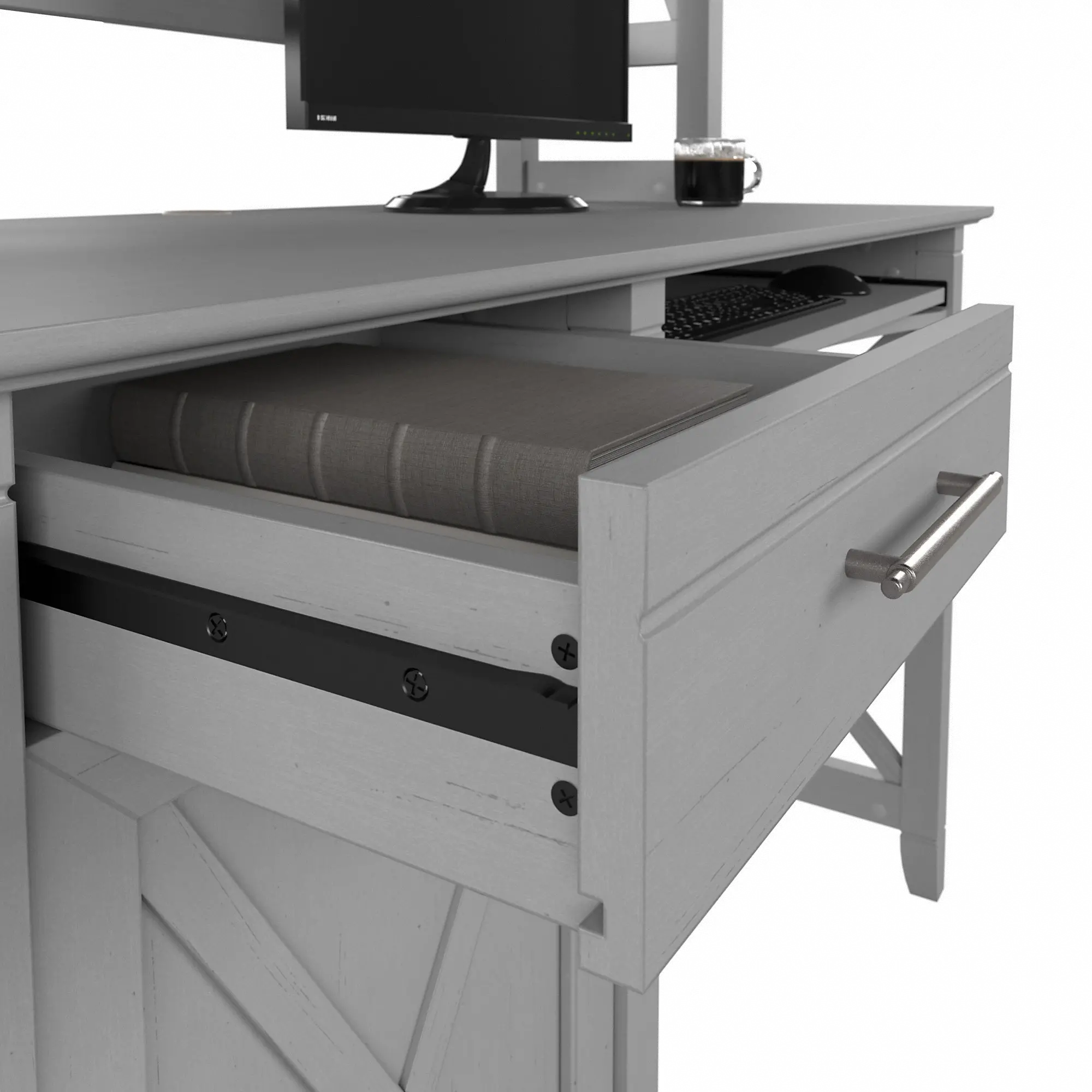 KWD248CG-03 Key West Cape Cod Gray 48 Inch Desk and Hutch-5