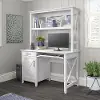 KWD248WT-03 Key West White Oak 48 Inch Desk and Hutch - Bush Furniture