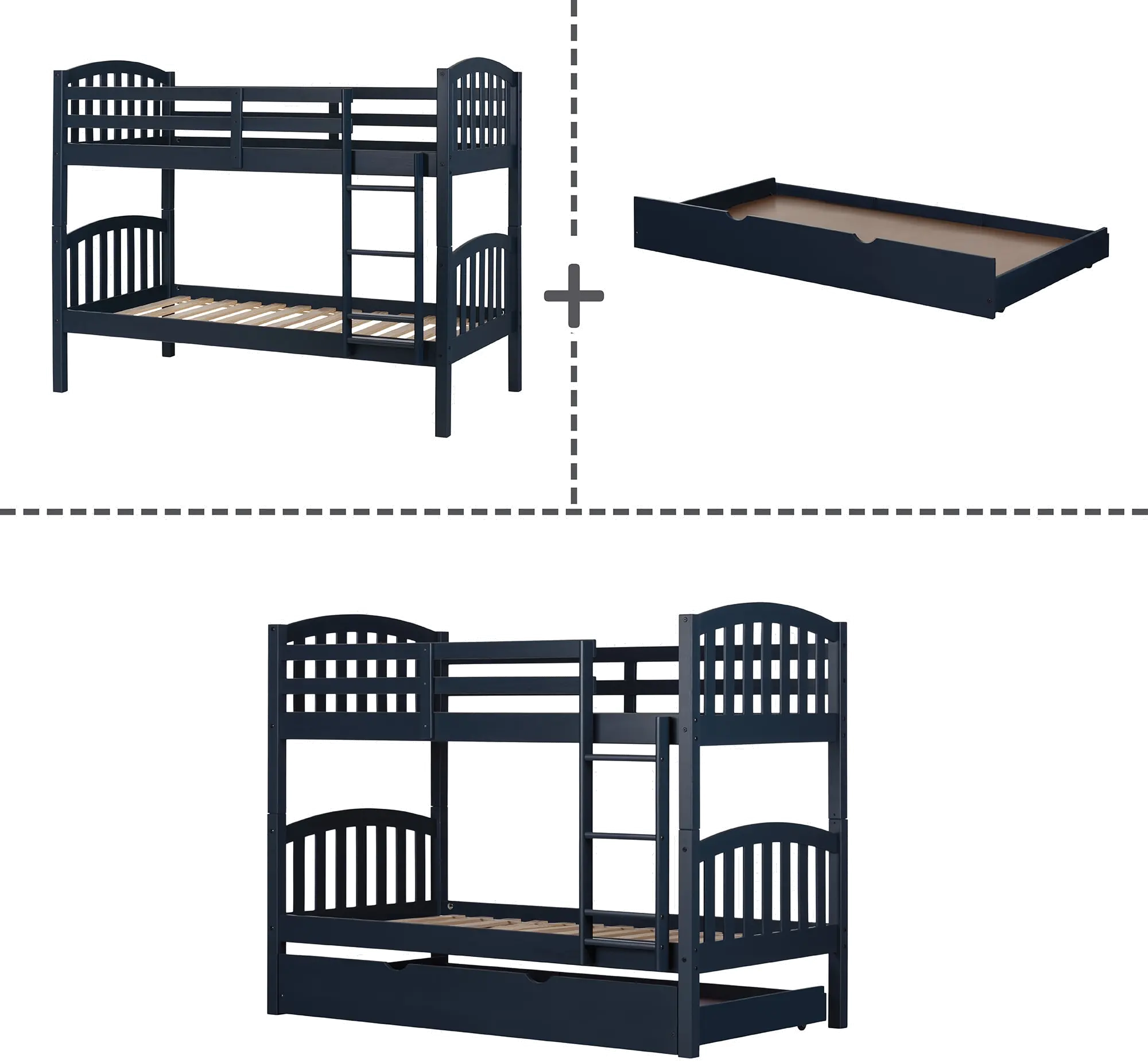 13284 Asten Blue Twin Bunk with Trundle-8