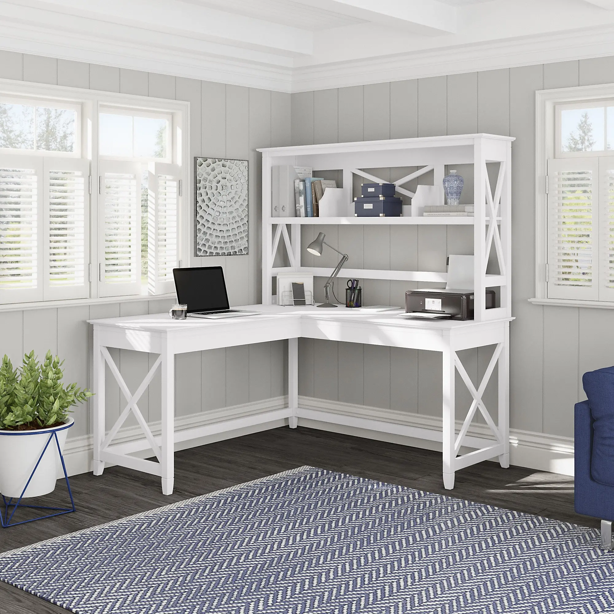 KWH160WT-03 Key West White Oak 60 Inch Desk Hutch-2