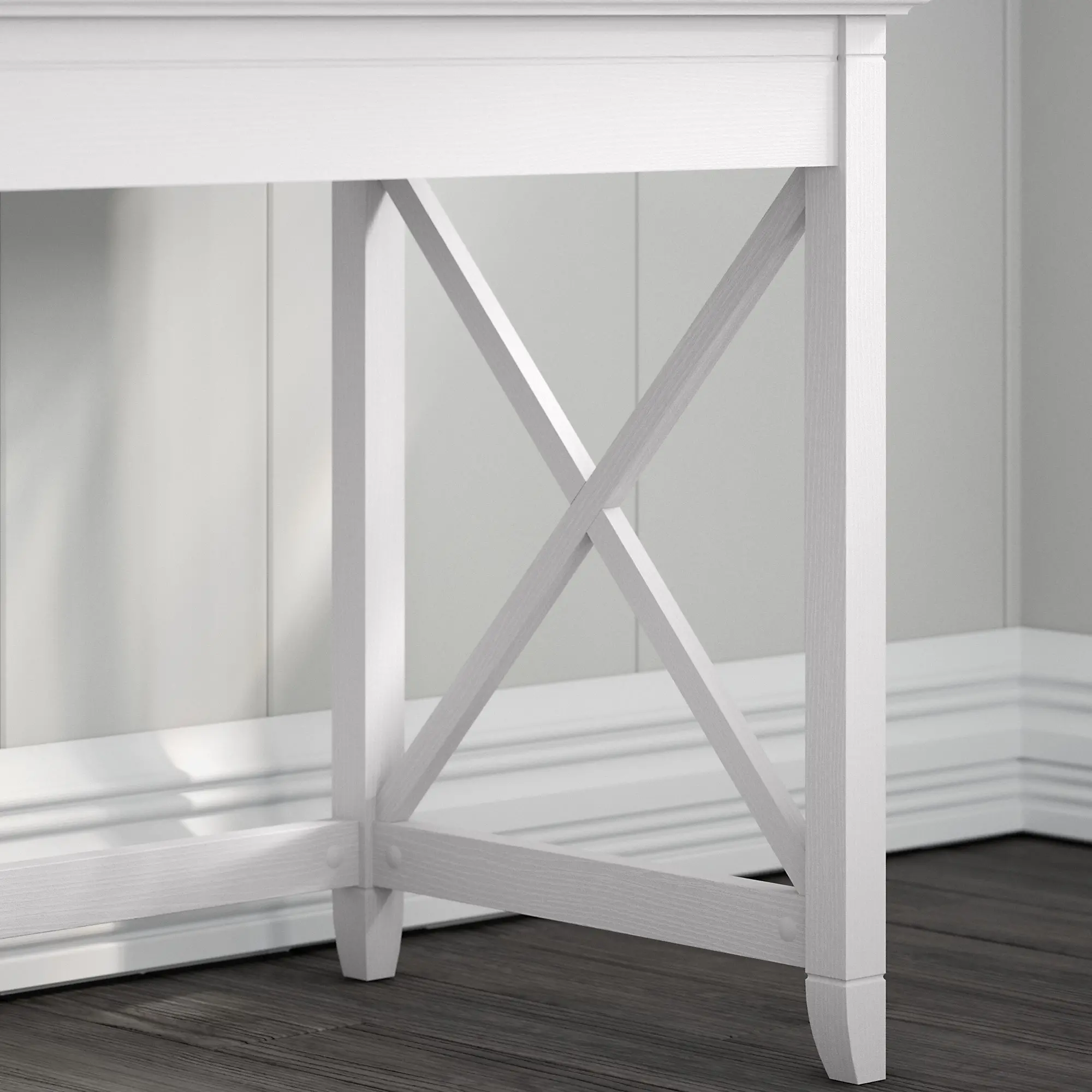 KWS048WT Key West White Oak 60 Inch L Shaped Desk with Hutch-3