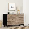 13480 Arlen Weathered Oak and Matte Black 6 Drawer Dresser