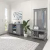 KWS054CG Key West Cape Cod Gray Hall Tree with Shoe Bench and 2 Door Cabinet - Bush Furniture