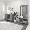 Key West Cape Cod Gray Hall Tree with Shoe Bench and 2 Door Cabinet
