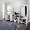 Key West White Oak Hall Tree with Shoe Bench and 2 Door Cabinet
