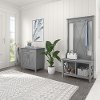 Key West Cape Cod Gray Hall Tree with Shoe Bench and Armoire Cabinet