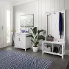 KWS055WT Key West White Oak Hall Tree and Secretary Desk - Bush Furniture