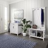 Key West White Oak Hall Tree with Shoe Bench and Armoire Cabinet