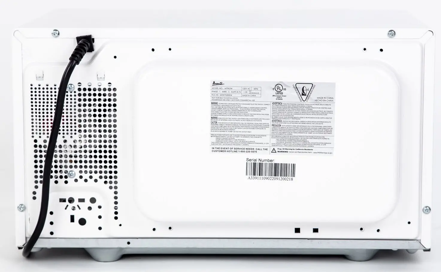 MT9K0W Avanti .9 cu ft Countertop Microwave - White-2
