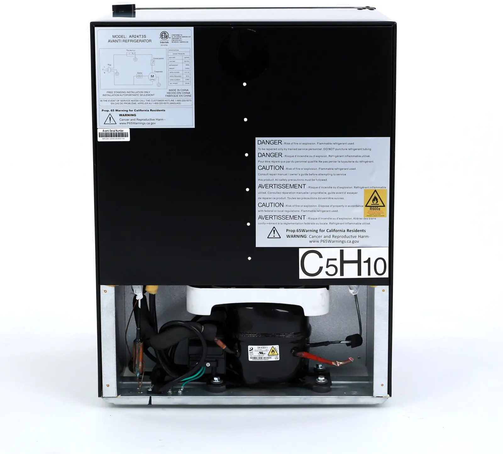 AR24T3S Avanti Compact Refrigerator - 2.4 cu ft Stainless Steel-9