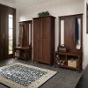 Key West Bing Cherry Hall Tree with Shoe Bench and Tall Cabinet