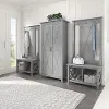 KWS057CG Key West Cape Cod Gray Hall Tree with Shoe Bench and Tall Cabinet - Bush Furniture