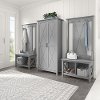 Key West Cape Cod Gray Hall Tree with Shoe Bench and Tall Cabinet