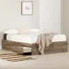 13487 Arlene Weathered Oak Full Storage Bed with 3 Drawers - South Shore