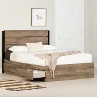 13495 Arlene Weathered Oak Full Bed with Headrest