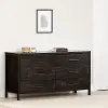13557 Gravity Rubbed Black 6 Drawer Dresser - South Shore