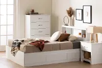 13846 Fusion Full/Queen Pure White Bookcase Headboard