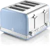 Swan Blue Retro 4-Slice Toaster